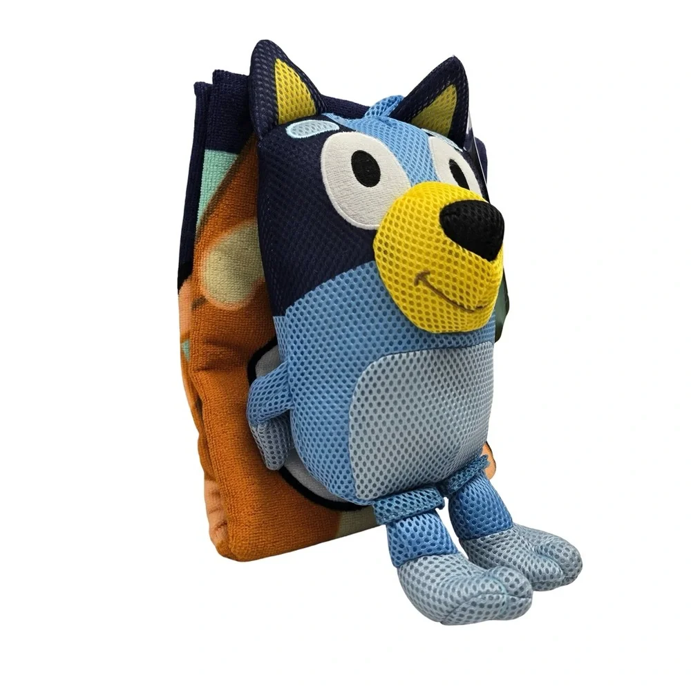 Bluey Kids Bath Set Bundle‎ Towel Bath Buddy Plush Pillow Cartoon Gift